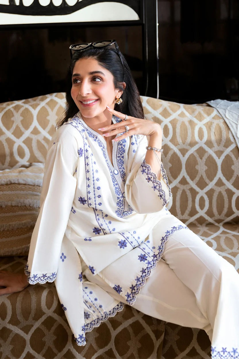 SANA SAFINAZ - 2PC SUMMER EMBROIDERED DRESS | DR 5800