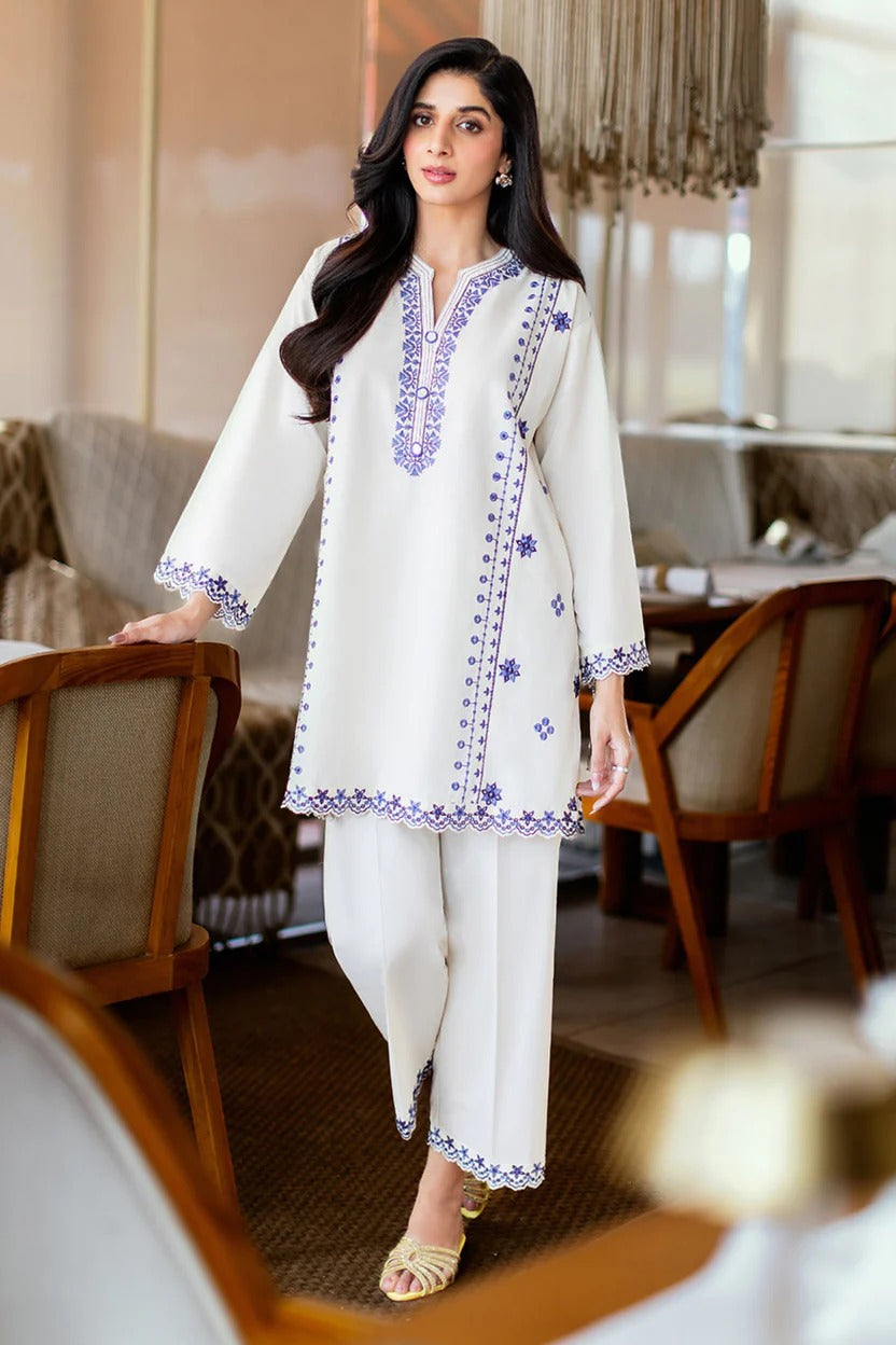 SANA SAFINAZ - 2PC SUMMER EMBROIDERED DRESS | DR 5800