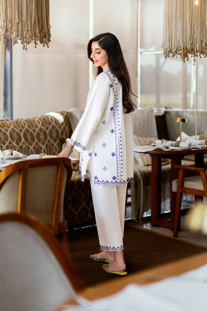 SANA SAFINAZ - 2PC SUMMER EMBROIDERED DRESS | DR 5800