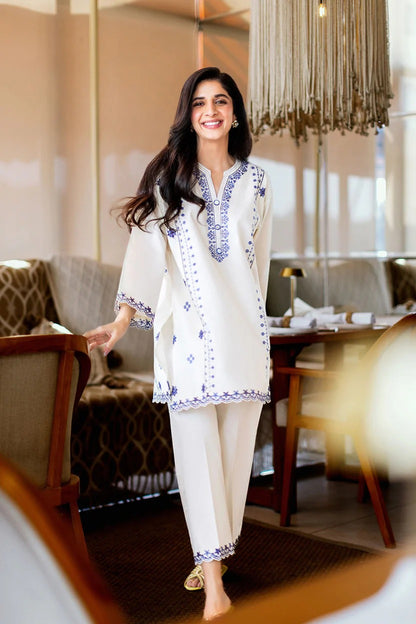 SANA SAFINAZ - 2PC SUMMER EMBROIDERED DRESS | DR 5800