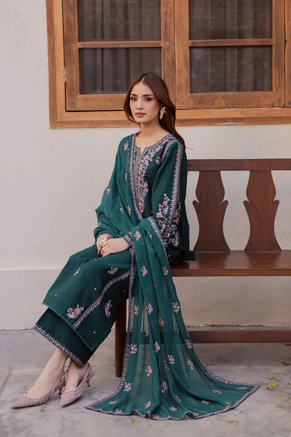 BATIK-3PC LAWN EMBROIDERED SHIRT WITH CHIFFON EMBROIDERED DUPATTA AND EMB TROUSER-RP-4763