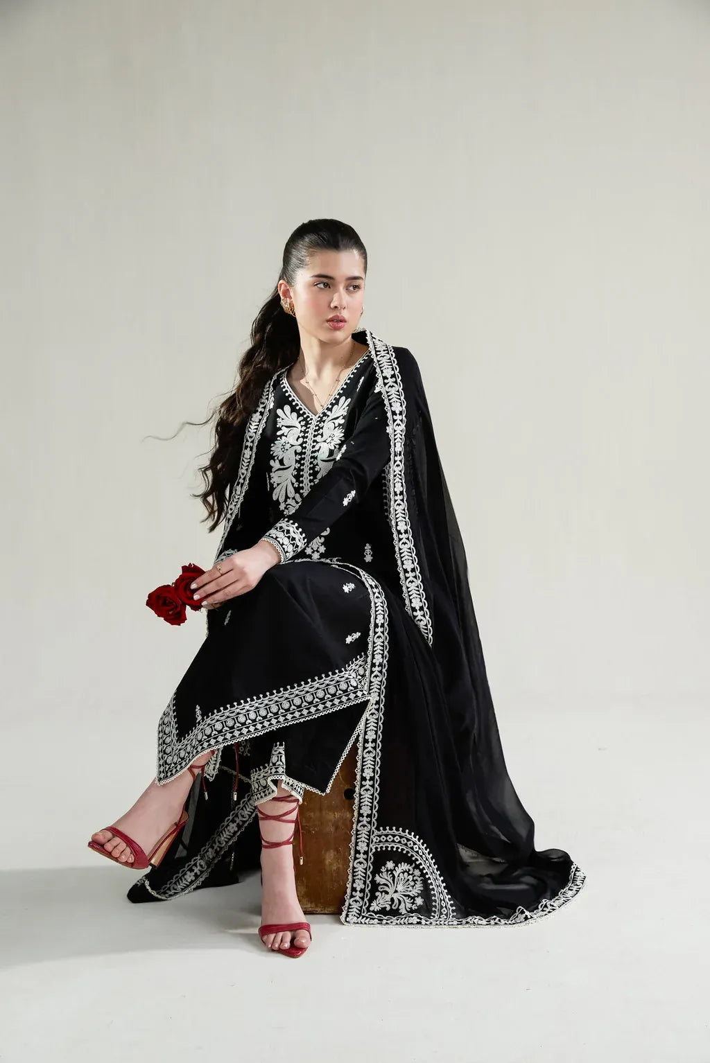ZAIB-3PC LAWN EMBROIDERED SHIRT WITH KHADDI NET EMBROIDERED DUPATTA AND TROUSER-RP-4778