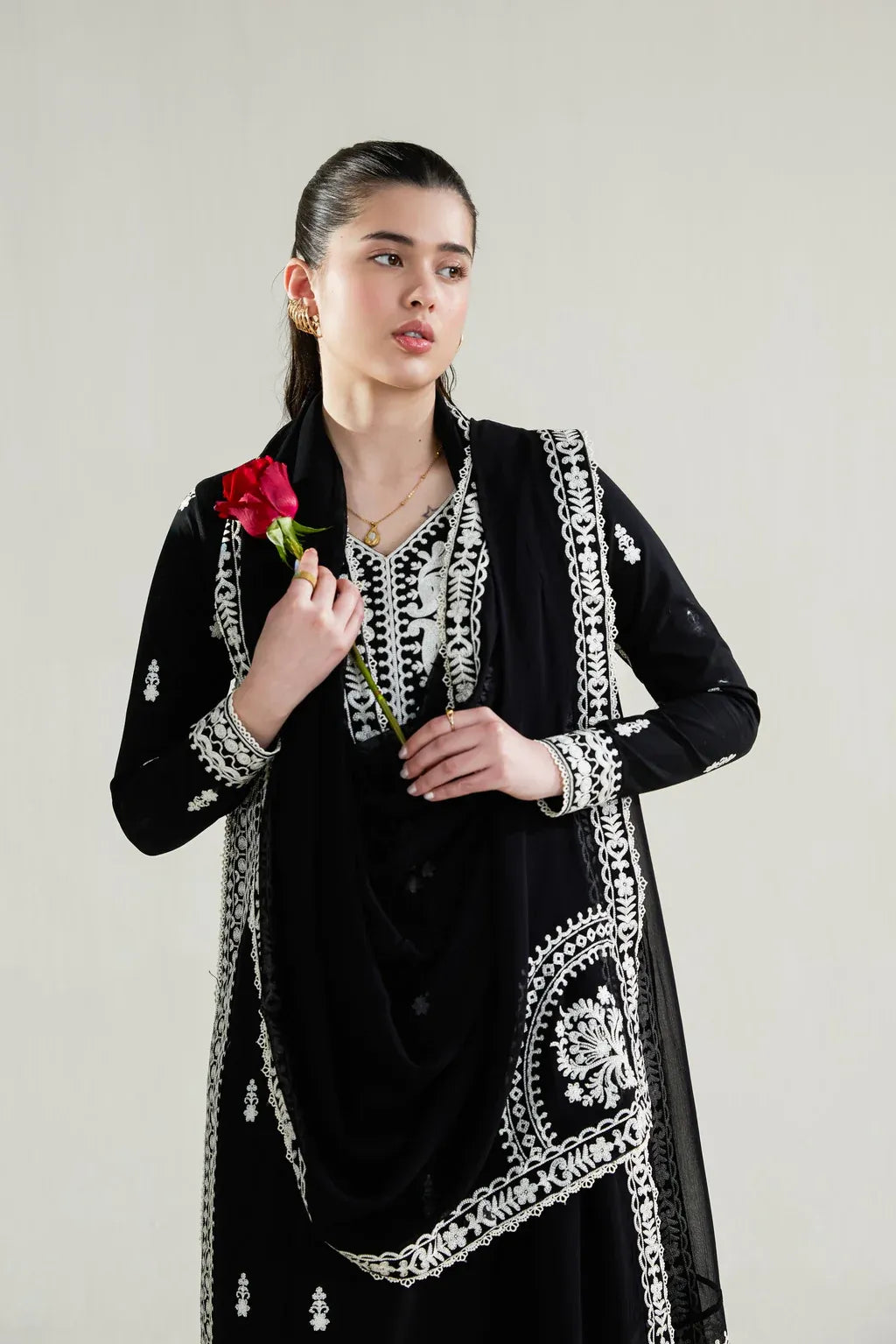 ZAIB-3PC LAWN EMBROIDERED SHIRT WITH KHADDI NET EMBROIDERED DUPATTA AND TROUSER-RP-4778