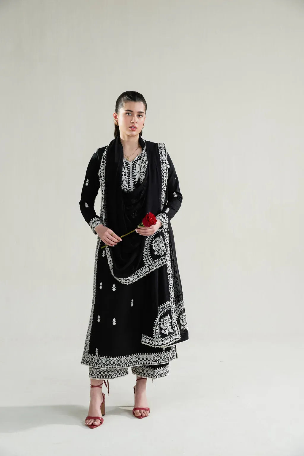 ZAIB-3PC LAWN EMBROIDERED SHIRT WITH KHADDI NET EMBROIDERED DUPATTA AND TROUSER-RP-4778