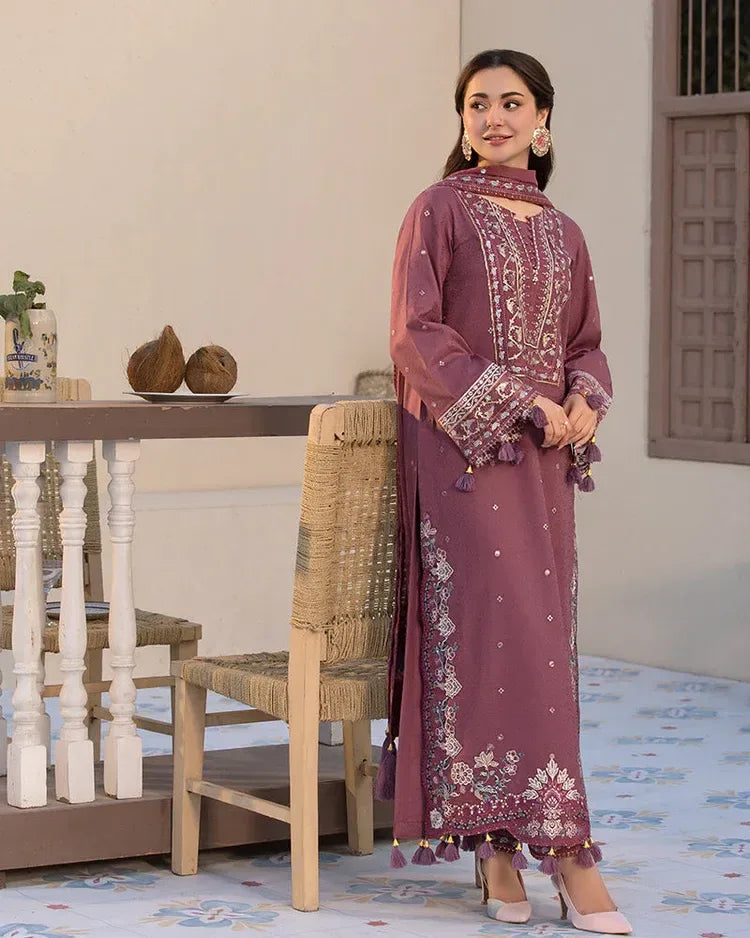 JADE-3PC LAWN SEQUENCE EMBROIDERED SHIRT WITH CHIFFON EMBROIDERED DUPATTA AND TROUSER-RP-4619 - Rang Pasand
