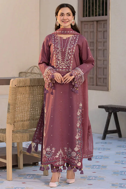 JADE-3PC LAWN SEQUENCE EMBROIDERED SHIRT WITH CHIFFON EMBROIDERED DUPATTA AND TROUSER-RP-4619 - Rang Pasand