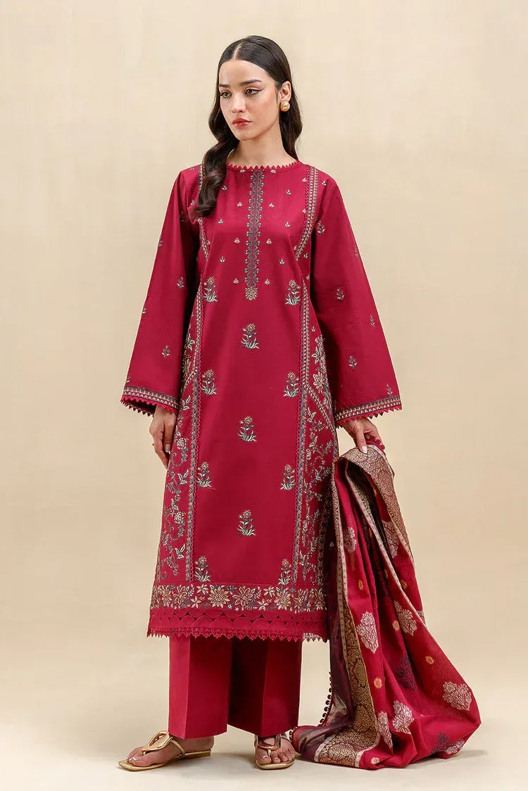 SAPPHIRE-3PC LAWN EMBROIDERED SHIRT WITH CHIFFON PRINTED DUPATTA AND TROUSER-RP-4627 - Rang Pasand