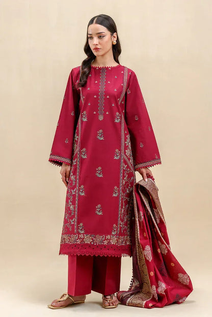 SAPPHIRE-3PC LAWN EMBROIDERED SHIRT WITH CHIFFON PRINTED DUPATTA AND TROUSER-RP-4627 - Rang Pasand